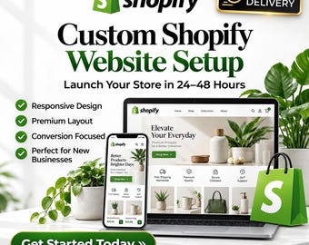 Shopify-winkelontwerp op maat | Moderne e-commerce-opzet (levering binnen 24-48 uur)