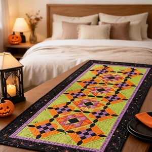 Halloween Nine Patch Star Quilt Pattern PDF, Halloween Throw Quilt Pattern, Ohio Star Quilt, Instant Download