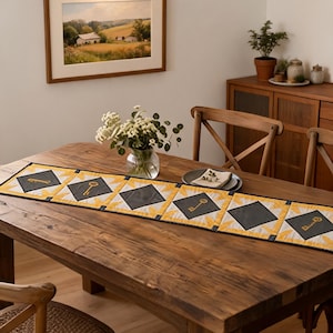 Nine Patch Star Table Runner Pattern PDF, Patchwork Table Runner, Star Quilt Pattern, Quilting Pattern, Instant Download