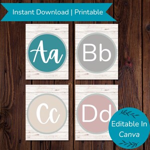 Printable Alphabet and Numbers 1-30, Calm Colors Classroom Essentials