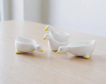 Handmade Ceramic Duck Dipping Bowls: Animal Sauce Dishes