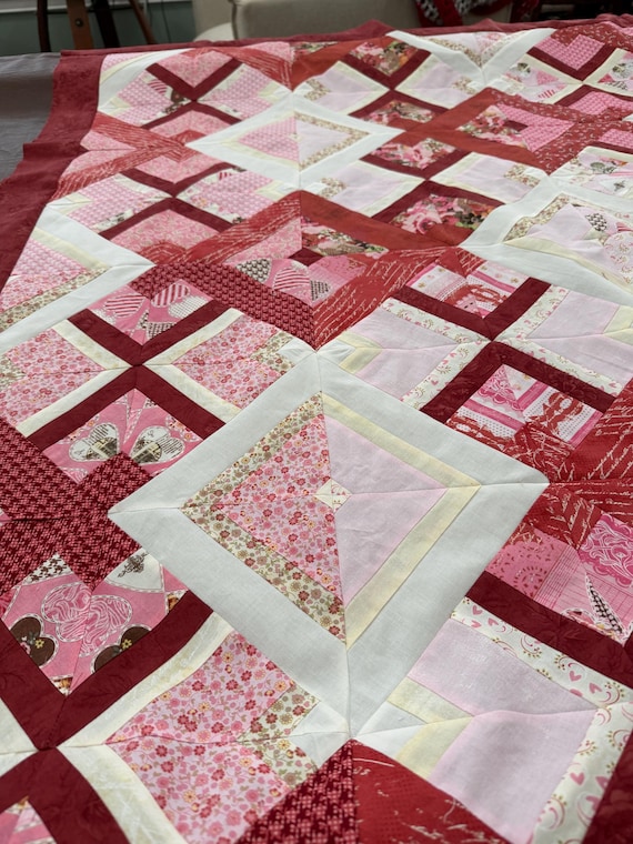 Hidden Wells Quilt | Moda Kissing Booth Fabric |  58" x 58"