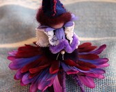 Items similar to Violet Mum Faerie, Silk Flower Fairy, OOAK on Etsy