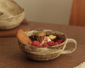 Wabi Sabi Cereal Bowl/ Rustic Pottery/ Home Decor