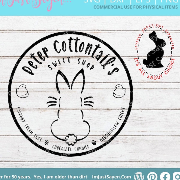 Easter Bunny Rabbit SVG | Easter Bunnies Sign SVg | Peter Cottontail Sign SVG | Digital Download | Cricut Cut File.