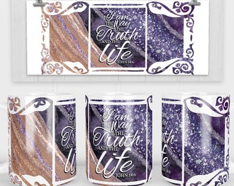 I AM The Way | Amethyst I John 14:6 | Cricut Mug Press | Sublimation Template Design for Mugs | Mug Wrap Designs | PNGDigital Download.