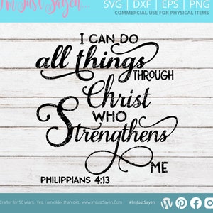 I can do all things through Christ SVG - Christian SVG - Sublimation PNG - Faith SVg - Coffee Mug Svg - Cricut Cut File - Digital Download