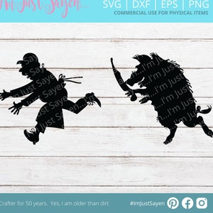 Slager-SVG | Slager rent voor varken met hakmes SVG | Silhouet Svg | Glowforge-bord | Houtlaser | Digitale download | Cricut CutBestand