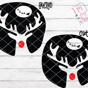 Kerst-SVG | Rudolph the Red Nose Reindeer | Kerstmanslee | Deurhanger | Cricut gesneden bestand | Silhouet | Glowforge | Digitale download