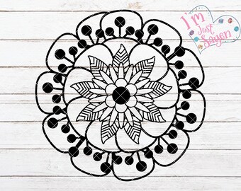 Mandala 1 Zen tangle Digital Descargar SVG, dxf, eps, jpg, pdf, png, CutFile Cricut Pazzles Silueta.