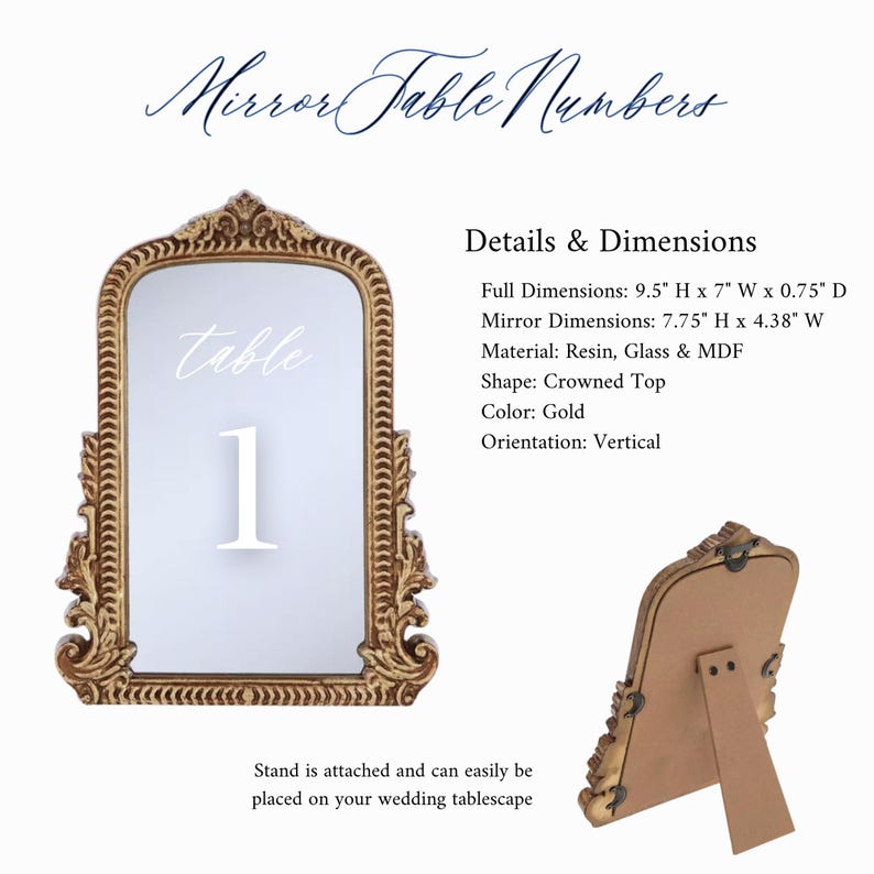 Our Mirror Wedding Table Numbers bring timeless elegance to any celebration, serving as both functional Wedding Table Numbers and eye-catching Wedding Table Decor. Paired with warm Gold Reception Decor accents and a coordinating Wed Sign, these Mirrored Table Numbers Unique pieces create a polished, romantic atmosphere guests will remember.