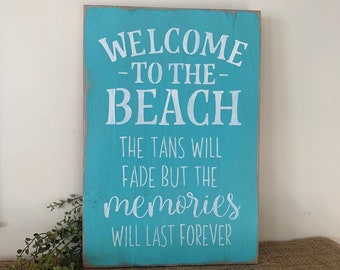 Letrero de playa, Bienvenido a la playa, Letrero de madera para playa, Regalo para amantes de la playa, Decoración de playa, Decoración de casa de playa, Idea de regalo de playa, Letrero de cabaña, Playa