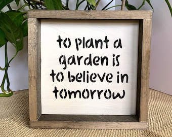 Garden Gift, Over The garden Wall, To Plant A Garden, Garden Lover, Garden Sign, Mini Wood Garden Sign, Gift For Gardener, Farmer, Zen Garde