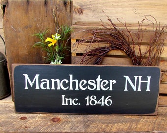 New Hampshire Painted Sign l New Hampshire Wooden Sign l New Hampshire Painted Wooden Sign l New Hampshire Sign l NH Moose Sign l