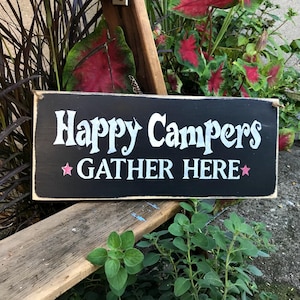 Wooden Camping sign, Happy Campers, Camp Decor, Campsite decoration, Gift for the campers, Wood Sign Saying, Camp Sign, Camp Saying