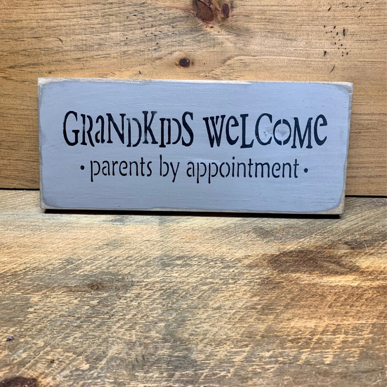 Wooden Sign, Grandkids Welcome Parents by appointment, Gift for the parents, grandparent gift, Nana and Papa sign, Rustic Wooden Sign, image 2