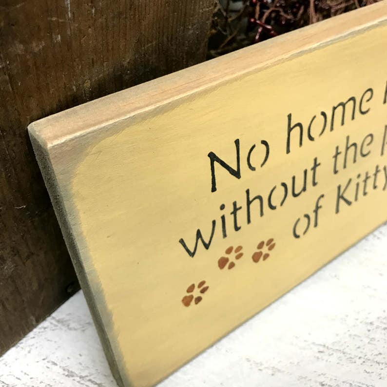Wooden Cat Sign Gift for the Cat Lover Kitty Signs Cat Etsy