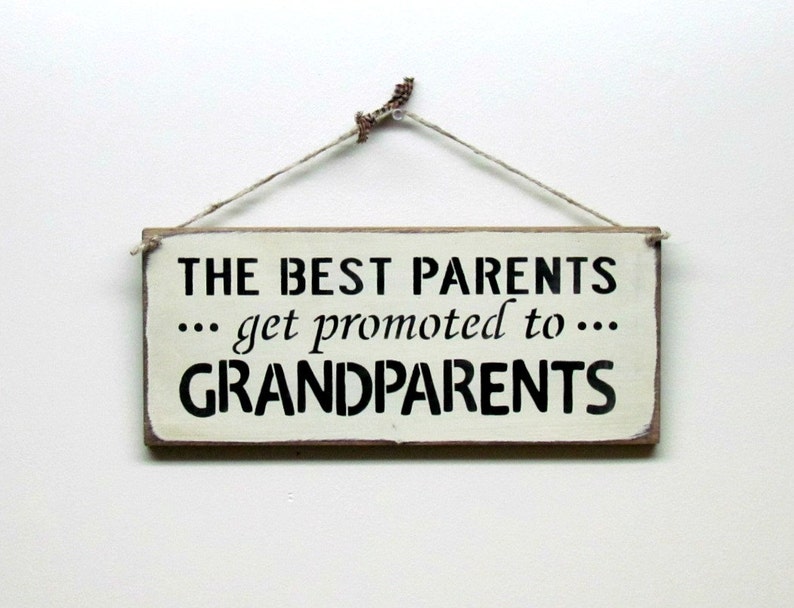 Gift for Grandparents, Wooden sign for Parents, Grandparents to Be, The Best Parents Get Promoted, Mother's Day, Expecting a Baby Gift 画像 4