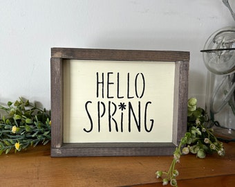 Hello Spring Sign, Spring Tiered Tray Decor, Spring Signs, Spring Table Decor, Spring Flowers, Spring Home Decor, Rustic Spring Decor