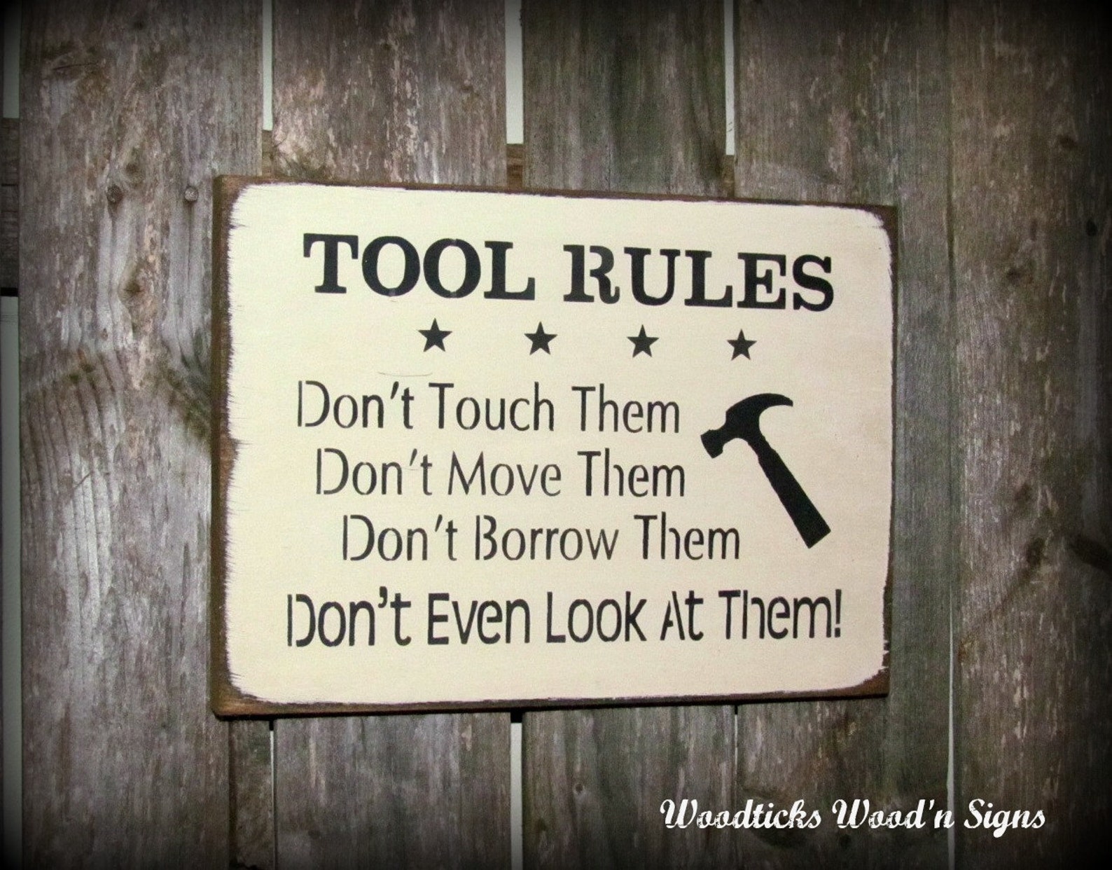 Tool Rules Sign Gift Idea for Dad, Wooden Sign, Tool Rules, Sign for the Guy With All ...