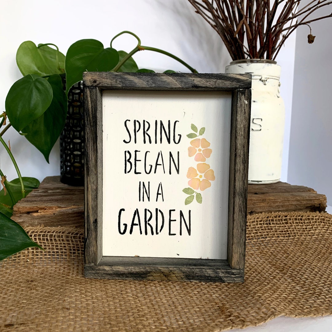 Spring Decor Gift Idea for Gardener Gift Spring Saying Sign Tiered Tray ...