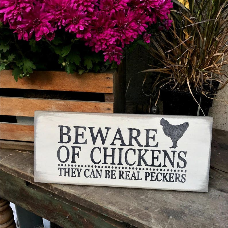Beware Of The Chickens Beware of the Chickens Fresh Eggs Funny Chicken Decor - Etsy