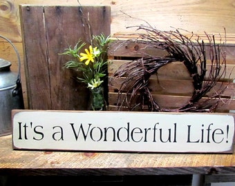 Holiday Decor, It's A Wonderful Life, Wooden Winter Sign, Winter Decor, Wood sign Saying, Gift For Friend, Yankee Swap Gift, Wooden Winter