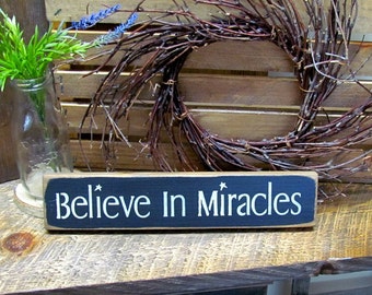 Believe In Miracles Gift For Recovery Miracles Can Happen Inspirational Gift Wood Decor Get Well Gift Idea Stocking Stuffing Gift Winter