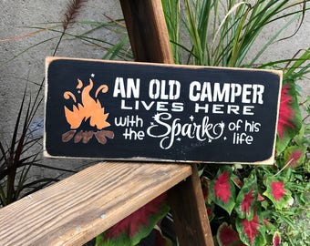 Gift For Camping Couple, Camping Sign, Camp, Campsite Sign, Campfire Lover , An Old Camper, Camper Rehab, Campsite Decor, Mother's Day Gift