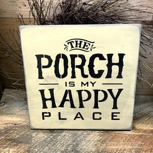 The Porch is my Happy Place Glass FREE Personalization