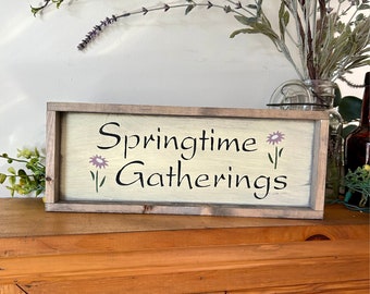 Springtime Gathering Decor Spring Rustic Home Decor Hello Spring Sign Spring Wall Decor For Home