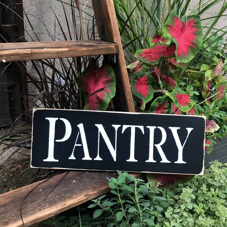 Pantry Kitchen Sign made of pine and painted black