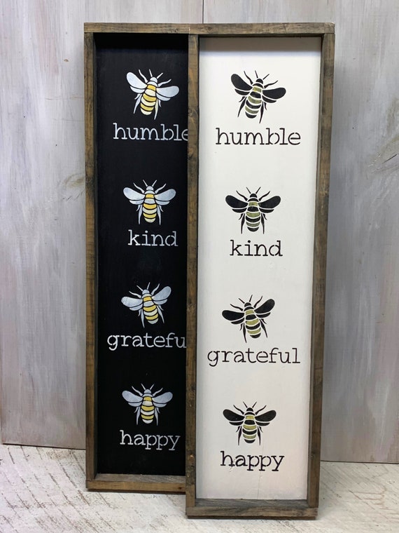 Bee Kind, Bee Humble, Honey Bee Sign, Bee Lover Gift, Beekeeping Decor,  Summer Bee Decor, Bee Decor, Bee Signs, Honey Bees, Bumble Bee Decor 