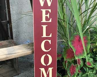 Wood Welcome Sign, Front Door Decor, Welcome Home, Welcome Sign, Housewarming Gift, Wood Sign Saying, Vertical Welcome Sign, Welcome home