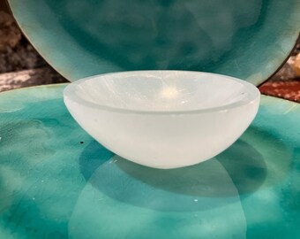 Small White Selenite Bowl Stone Decorative Dish