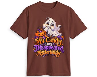 My Candy Has Disappeared Mysteriously T-Shirt | Halloween Ghost Pumpkin Candy