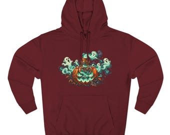 Glowing Jack-o'-Lantern Hoodie | Spooky Pumpkin Smoke Halloween
