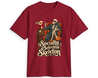 Socially Selective Skeleton T-Shirt | Vintage Halloween Skull Graphic