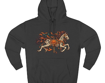 Pumpkin Carousel Horse Hoodie | Halloween carousel horse illustration