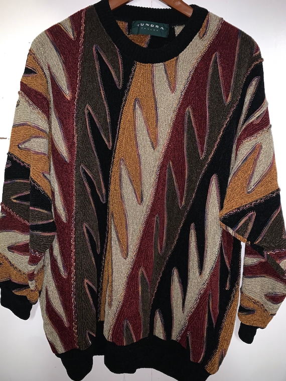 Vintage Men’s Tundra sweater, 90s Coogi style swea