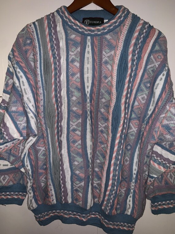 Vintage Men’s Tundra sweater, 90s Coogi style swea