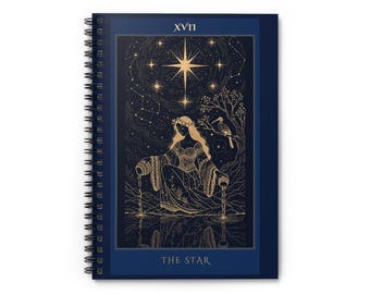 Tarot Journal | Deep Sky Tarot Star Spiral Notebook | Ruled