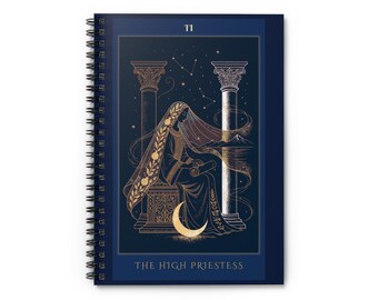 Tarot Journal | Deep Sky Tarot High Priestess Spiral Notebook | Ruled