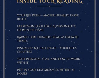 Numerology Reading Report | Personalized Life Path Analysis PDF | Name & Birth Date Chart | Karmic Debt, Year Ahead | In Depth | 24hr