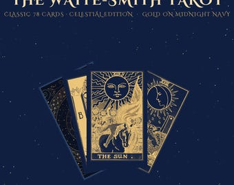 The Waite-Smith Tarot | Deep Sky Edition | Classic 78-Card Deck in Celestial Gold on Navy