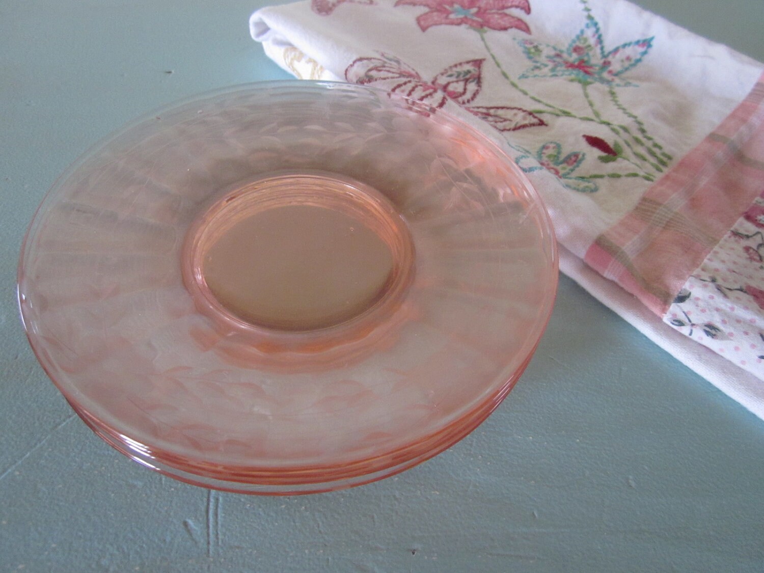 pink-depression-glass-dessert-plates-etsy