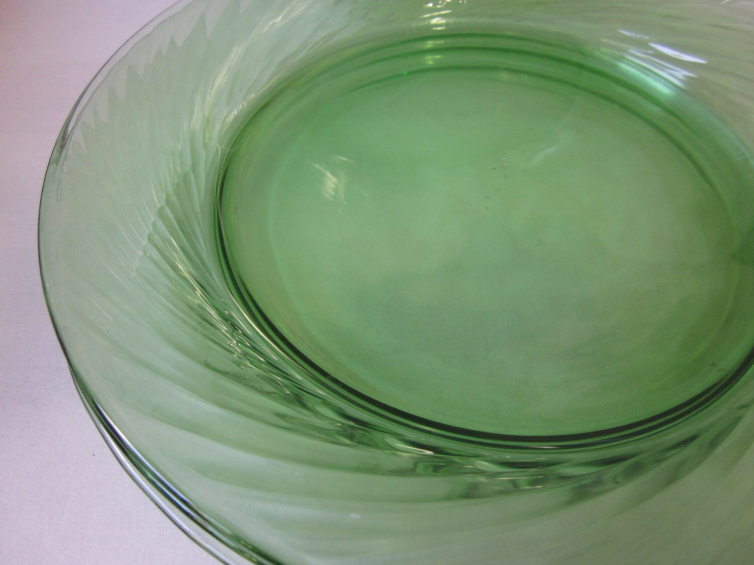 Pyrex Green Glass Dinner Plates Set of Four Etsy