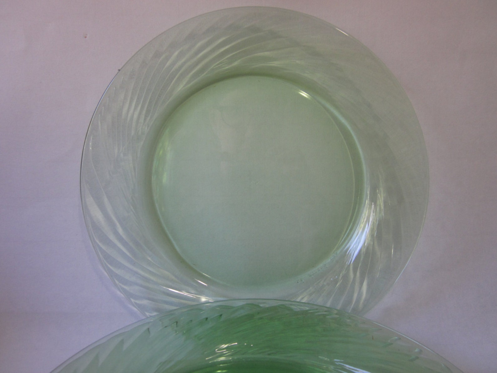 Pyrex Green Glass Dinner Plates Set of Four Etsy