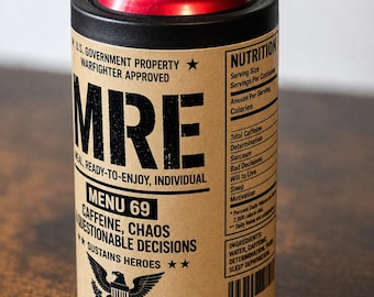 MRE Can Cooler Stainless Steel Multifunctional Drink Holder Military Humor Gift for Veteran Beer Soda Can Bottle Cooler
