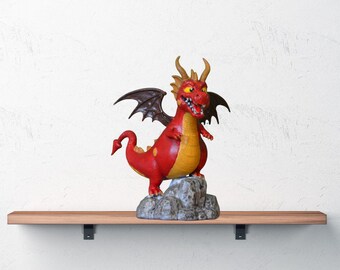 Dragon of Courage Figurine | Hand-Painted Resin Miniature | The Brave Coin Collectible